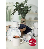 Keramika Floral Waves Nordic Kahve Takımı 12 Parça 6 Kişilik 22669-71