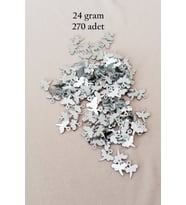 Oya Abiye Bileklik Kolye Pleksi Metalik Plastik Pul Gümüş Renk 24 gram 270 adet - BNC563