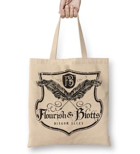 Harry Potter Flourish And Blotts Bez Çanta Uzun Saplı