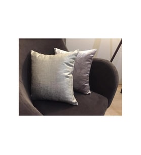 Linen Keten Gümüş&antik Baskılı Kadife Kırlent Vizon 45x45cm 2.li - 556