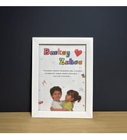 Çocukluk Fotoğraf Birleştirme, Çerçeve, Kişiye Özel, Konsept, Sevgiili Arkadaş Hediye (15x21) (Beyaz)