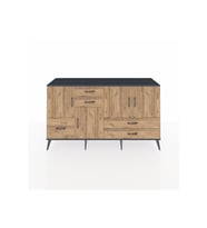 Kronos Konsol 4 Raflı 5 Çekmeceli 4 Kapaklı 176x59x99 Antrasit-Çam