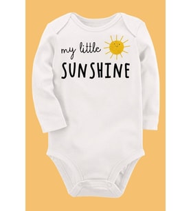 Organik Baskılı Pamuklu Unisex Bebek Body UZUNE153