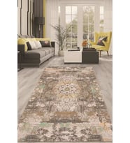 Dijital Kaymaz Taban Yıkanabilir Modern Renkli Salon Halısı Mutfak Halısı Yolluk ND-HT-137 (Vizon)