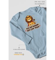 Aslan babam sen çok yaşa! Uzun Kollu Çıtçıtlı Bebek Body