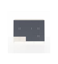 Arges Dolap 12 Raflı 2 Çekmeceli 7 Kapaklı 220x30x163 Aytaşı-Antrasit/Aytaşı
