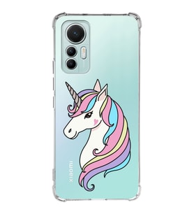 Xiaomi Mi 12 Lite Uyumlu Köşe Korumalı Antişok Kapak Unicorn Tasarımlı Şeffaf Silikon Kılıf