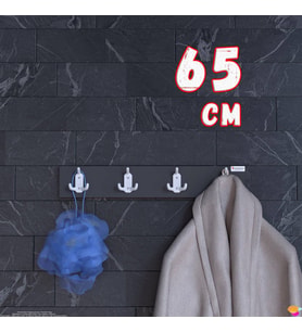 Modilayn ARI Serisi 12 Kancalı Banyo Askısı - 4'lü Set (61,4x9,6 cm) Ekstra Düzen ve Yer Tasarrufu