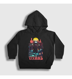 Presmono Unisex Çocuk Siyah Titans Skibidi Toilet Kapüşonlu Sweatshirt 482912tt