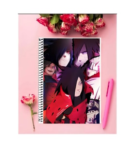 Madara Uchia Anime Defter 1 Adet Özel Tasarım A4 Boyutu 21*29 Cm Telli Çizgili Defter