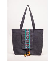 Omuz Çantası Kot Kumaş 43x36 cm – Astarlı Günlük Kadın Çantası