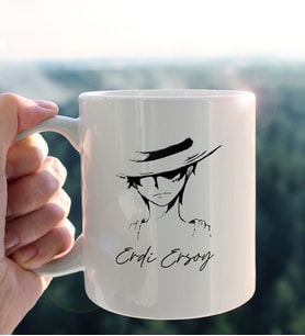One Piece Anime Temalı İsme Kişiye Özel Tasarım Hediyelik Kupa Bardak