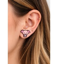 Dobby Figürlü Pembe Küpe Unisex Renkli Karakter Tasarım
