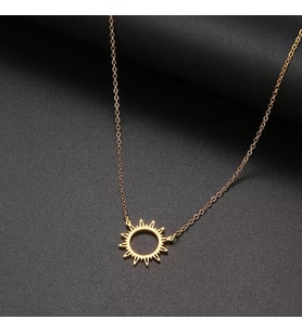 Kişiye Özel 925 Ayar Gümüş Güneş Kolye (Gold)