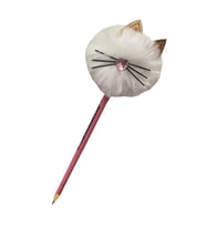 Kedi Ponpon Peluş Kurşun Kalem 1 Adet Peluş Tüylü Kedi Figürlü Kurşun Kalem Hediye Kalem Tüylü Sevimli Kalem (Beyaz)