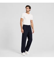 Erkek Lacivert Relax Fit Bağcıklı Baggy Pantolon