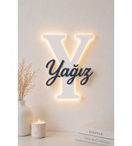 LED Işıklı Kişiye Özel Harf Dekoru Bebek & Çocuk Odası Duvar ve Kapı Süsü