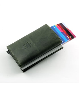 Ancora Leather Hakiki Deri Crazy Mekanizmalı Cüzdan Yeşil