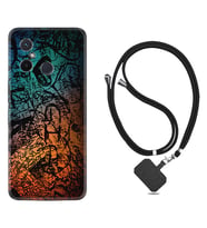 Xiaomi Redmi 12C Kılıf Silikon Boyun Askılı İpli Desenli Silikon İşaretler Tuval 1716