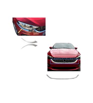 Fiat Egea Krom Far Kaşı 2 Parça + Ön Panjur Alt Çıtası Krom 2015-2019 Paslanmaz Çelik (Gümüş)