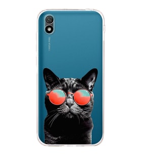 PrintiFy Huawei Y5 2019 ile Uyumlu Kedi 3 Kamera Korumalı Şeffaf Kılıf