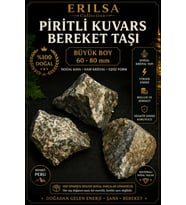 Sertifikalı Piritli Kuvars Bereket Taşı Doğal Ham Kaya 60-80 mm Büyük Boy