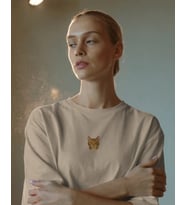 Kadın Bengal Kedisi Baskılı Oversize Tişört – Minimal Bengal Cat Tasarım