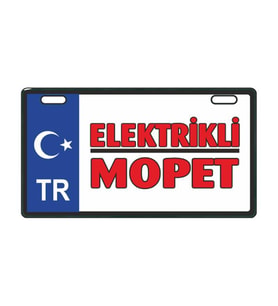 MAVİ ELEKTRİKLİ MOPET E-BİKE PLAKALIK