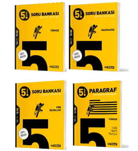 HIZ YAYINLARI 5. SINIF TÜRKÇE + MATEMATİK + FEN BİLİMLERİ + PARAGRAF SORU BANKASI