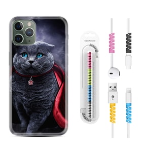 Apple iPhone 11 12 13 14 Pro Max Kılıf Kablo Koruma Spiral Silikon Super Cat 1666