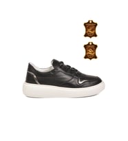 Voyager Siyah Hakiki Deri anatomik Tabanlı Kadın Casual Ayakkabı Sneaker Z202 Z