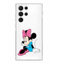 Samsung Galaxy S22 Ultra  Kamera Korumalı Kapak Minnie Mouse Tasarımlı  Şeffaf Kılıf