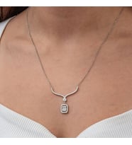 Baget Taşlı Gerdanlık 925 Ayar Gümüş Kadın Kolye
