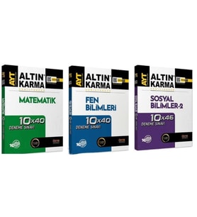 ALTIN KARMA YAYINLARI AYT MATEMATİK+FEN BİLİMLEİ + SOSYAL BİLİMLER 2 40'LI DENEME