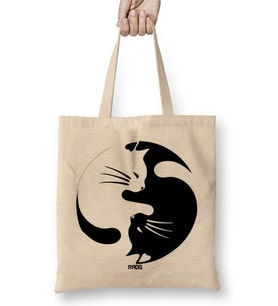 CATS KEDİ Bez Çanta Uzun Saplı