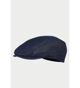 Erkek Denim Kasket Flat Cap Koyu Lacivert Jean Şapka