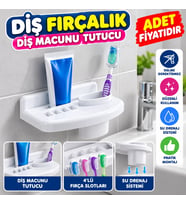 Mey İthalat® Banyo Diş Macunu Diş Fırçası Tutacağı Bardağı Fırçalık Stand