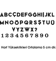 Numa Concept-Alfabe-Harfler -Sayılar Mdf Tablo Duvar Süsü -Eğitici Dekoratif Harfler (Siyah)