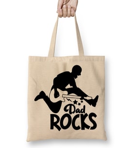 My Dad Rocks And Guitar 01 Bez Çanta Uzun Saplı