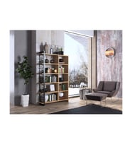 Wood'n Love Dante Geniş Metal Kitaplık - Atlantik Çam / Siyah