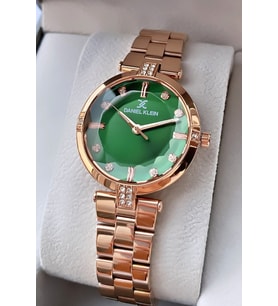 Daniel Klein Kadın Kol Saati – Yeşil Kadran Rose Gold Çelik Kordon – Bileklik Hediyeli + Hediye Kutusunda