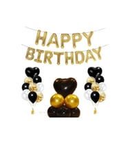 Siyah Kalpfolyo Happy Bırthday Doğum Günü Seti