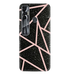 Tecno Spark 6 6 Go 8C 8 Pro 7 7 Spark 9 Pro Kılıf Desemli Silikon Pembe Şeritli Mermer 1312