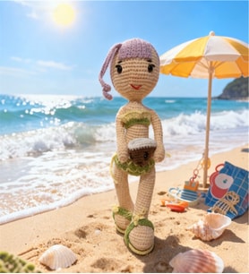 El Örgüsü Amigurumi Bikinili Kız