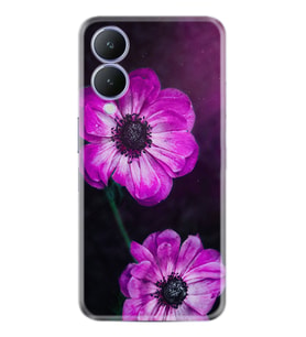 Vivo Y17S Kılıf Resimli Desenli Silikon Platinium Series Çiçekler 1869