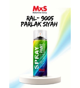 MxS RAL 9005 Parlak Siyah Akrilik Sprey Boya 400 ML