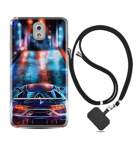 Samsung Note 3 4 5 8 9 20 Ultra 10 Lite Kılıf Boyun Askılı Silikon Neon Cars 1724