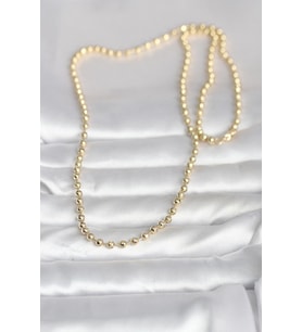 14K Gold Renk Top Zincirli 60 cm Kadın Kolye (CM) (Standart)