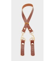 Angel Çanta Aksesuar Kızıl Kahve Renk 60x1.5 cm Gerçek Deri Çanta Sapı Light Gold Metalli