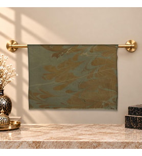 e38 EL İŞÇİLİĞİ KADIN RENKLİ EBRU FULAR 175*35 cm-6716
